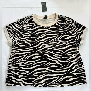 Wild Fable Zebra-Print Crop Top